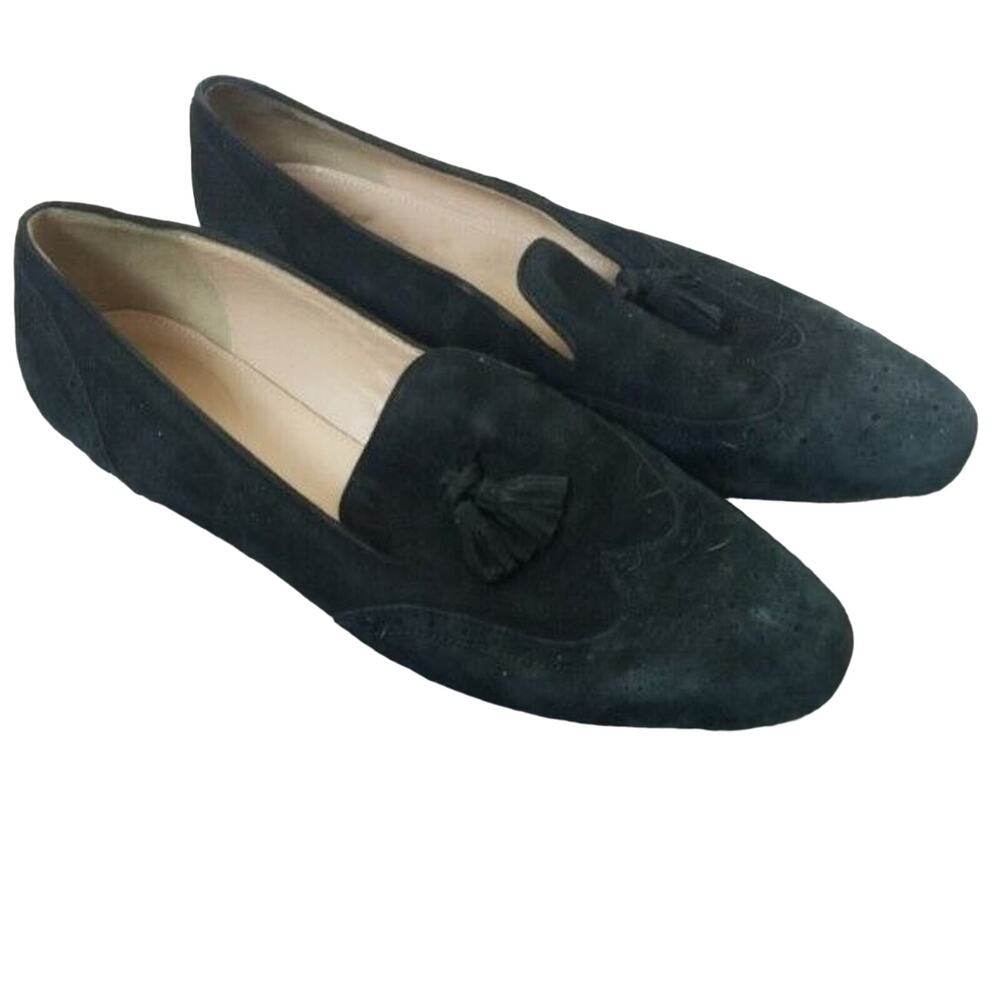 J. Crew Womens Suede Slip On Tassel Loafers Size 9.5 Classic Flats Career Corp